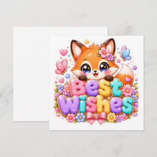 Convites Lindos Desejos Kawaii Melhor Raposa Nome Flora Ros