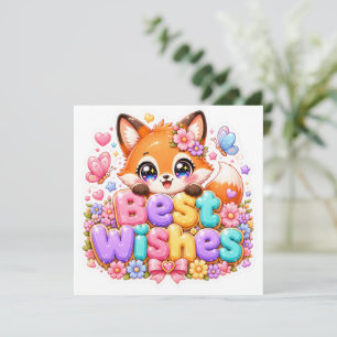 Convites Lindos Desejos Kawaii Melhor Raposa Nome Flora Ros