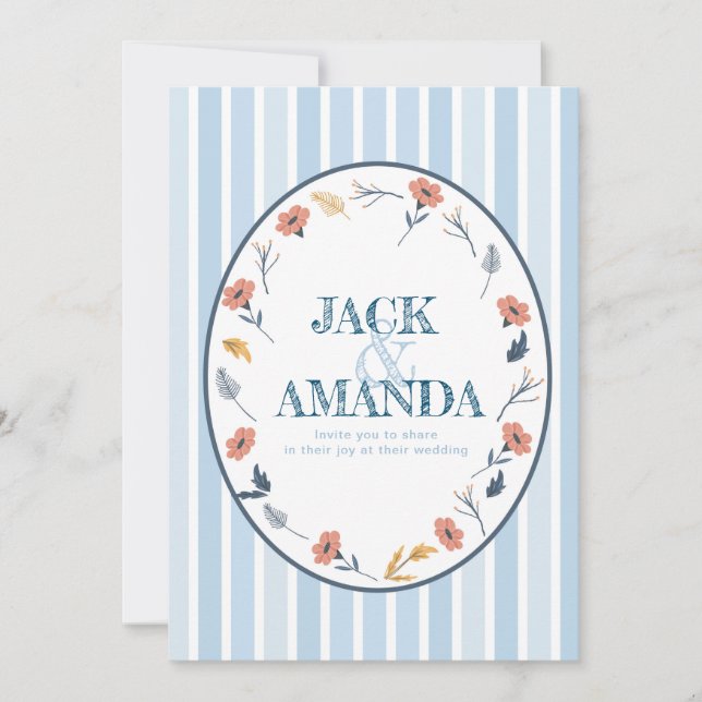 Convites Lindos Eternos de Casamentos Florais (Frente)