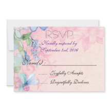 Lindos Florais Rosa e Azul para RSVP