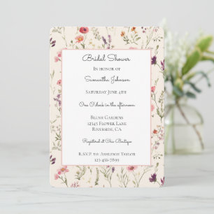 Convites Lindos Flores Rosa Vermelho Roxo Chuveiro Nupcial 