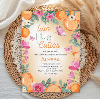 Lindos Gêmeos Laranja Rosa Floral Borboletas Twin