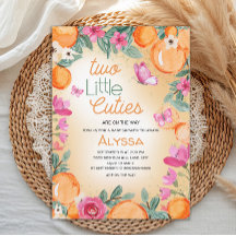 Lindos Gêmeos Laranja Rosa Floral Borboletas Twin