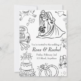Convites Line Drawn Wedding Invitation 