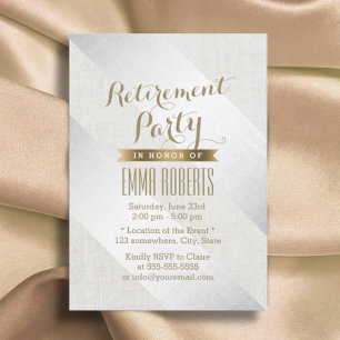 Convites Linen Dourado Elegante do Partido da Reforma