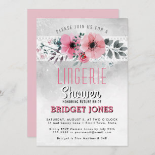 Convites Lingerie Chá de panela Cor d'água Cor Rosa