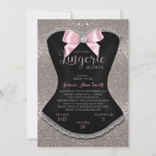 Convites Lingerie chá de prata de volta