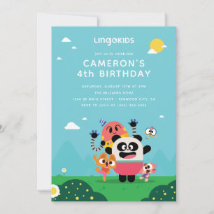 Convites Lingokids Characters Birthday