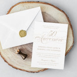 Convites Língua Espanhola 50 Aniversario de Bodas Wedding<br><div class="desc">Caligrafía elegante "50 Aniversario". Personaliza el texto el cor de la parte trasera</div>