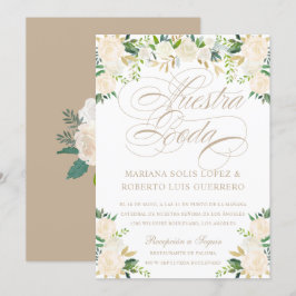 Convites Língua espanhola Nuestra Boda Flpintadas