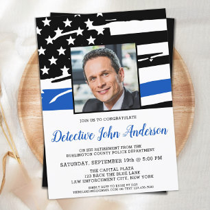 Convites Linha Azul Fino de Fotografia Personalizada da Pol