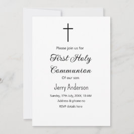 Convites Linha católica de primeira comunhão simples QR mín