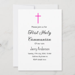 Convites Linha católica de primeira comunhão simples QR mín