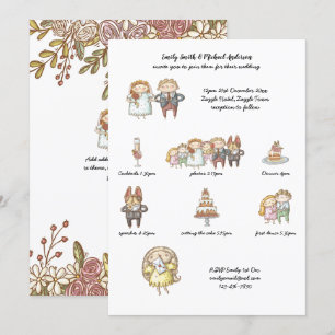 Convites Linha Cronológica de Casamento Fofo Convide Russo 