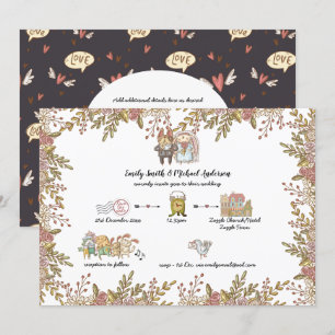 Convites Linha Cronológica de Casamentos Whimsical