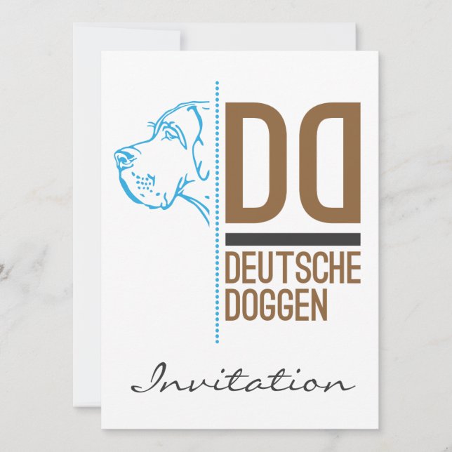 Convites Linha de logotipo do Great Dane (Frente)