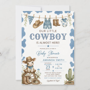 Convites Linha de Roupas do Chá de Bebê do Nossinho Cowboy 