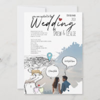Linha do Tempo de História de Amor Ilustrada Casam