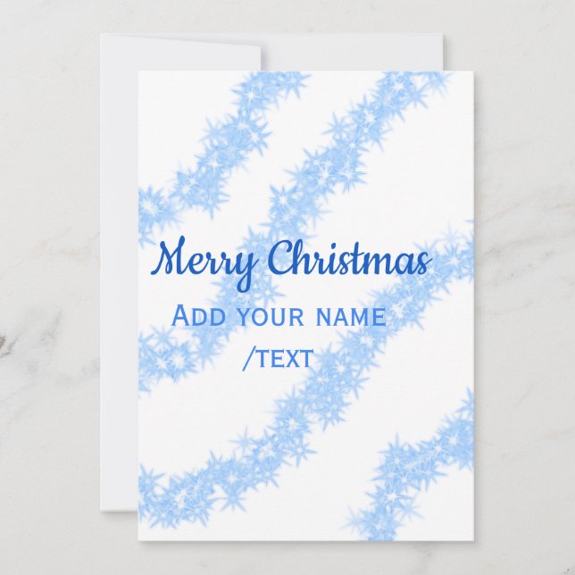 Convites Linhas brilhantes de natal alegre azul adiciona no (Frente)