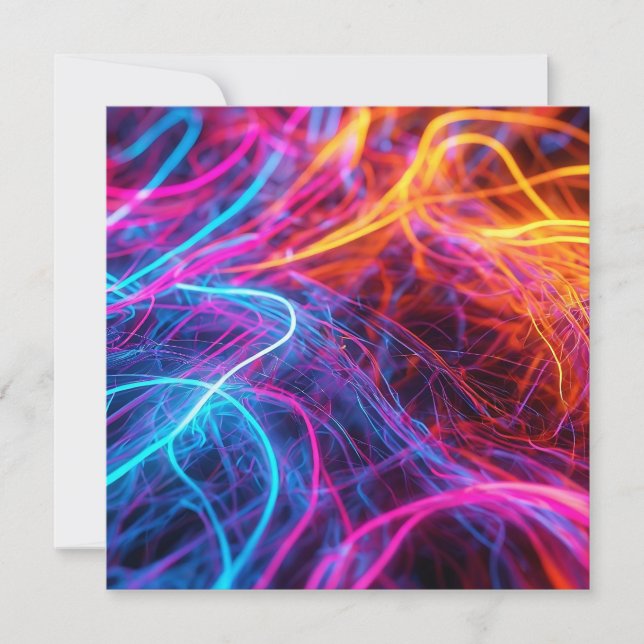 Convites Linhas de Neon (Frente)
