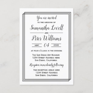 Convites Linhas Geométricas Modernas - 3x5Convite para Casa