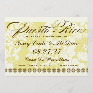 Convites Linho floral tropical do destino de PUERTO RICO