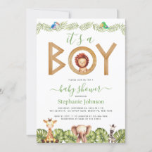 Lion Boy Chá de fraldas Safari Animais Selvagens