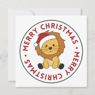 Convites Lion Christmas Snow Winter Animal Lions Invitation