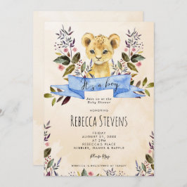 Convites Lion cub chá de fraldas
