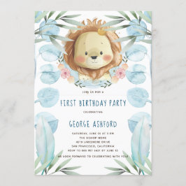 Convites Lion Illustration Birthday