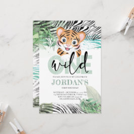 Convites Lion Jungle Cute Primeiro Aniversário