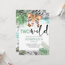 Lion Jungle Cute Segunda Convocação de Aniversário