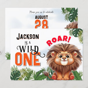 Convites Lion Safari Wild Um Partido Aniversário de criança