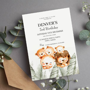 Convites Lion Tropical Party Sexo neutro