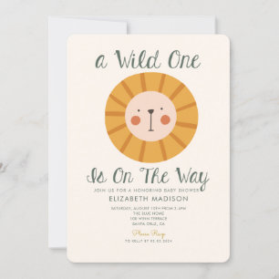 Convites Lion Wild está no Caminho Chá de fraldas