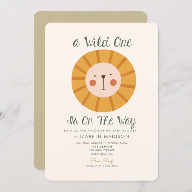 Convites Lion Wild está no Caminho Chá de fraldas (Criador carregado)