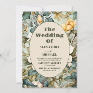 Convites Lírio Branco Aquarela Casamento Art Nouveau