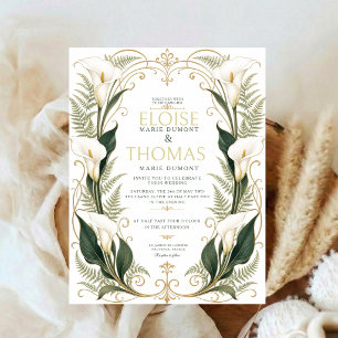 Convites Lírio Calla Casamento Botânico Floral Elegante Bra
