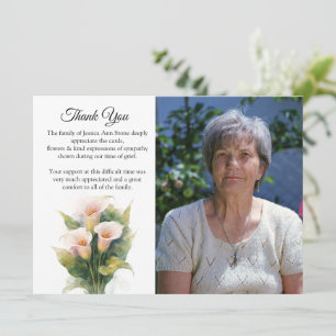 Convites Lírio Calla Floral Funeral Morte Obrigado
