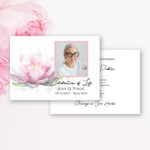 Convites Lírio-d'água Rosa Aquarela Celebração da Vida
