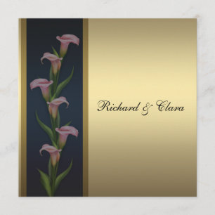 Convites Lírio-de-callas Dourado 50º Aniversário de Ouro