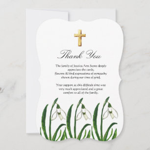 Convites Lírio do Vale Cruz Floral Funeral Obrigado