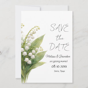 Convites Lírio do Vale Floral Branco Casamento de Primavera