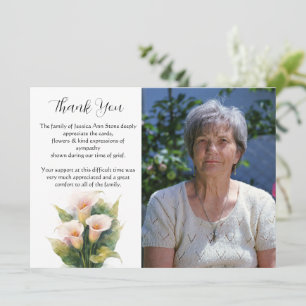 Convites Lírio Flor Funeral Morte Obrigado