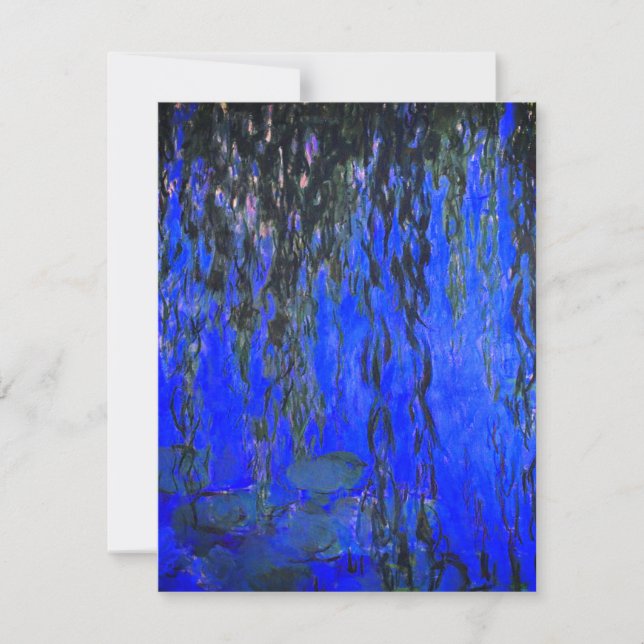 Convites Lírios de água monet e ramificações de salgueiro (Frente)