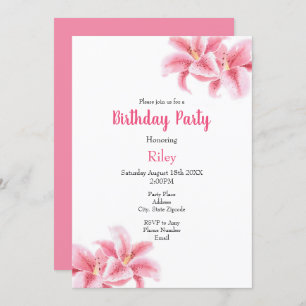 Convites Lírios de Stargazer Rosa