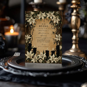 Convites Lírios escuros e caixões na noite das bruxas