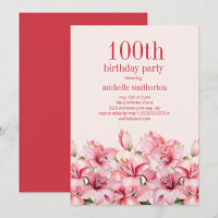 Lírios Rosa Elegantes 100º Aniversário