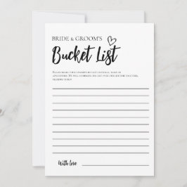 Convites Lista de Baldes minimalista para noiva e placa de