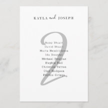 Lista de Convidados de Casamento Minimalista Negri